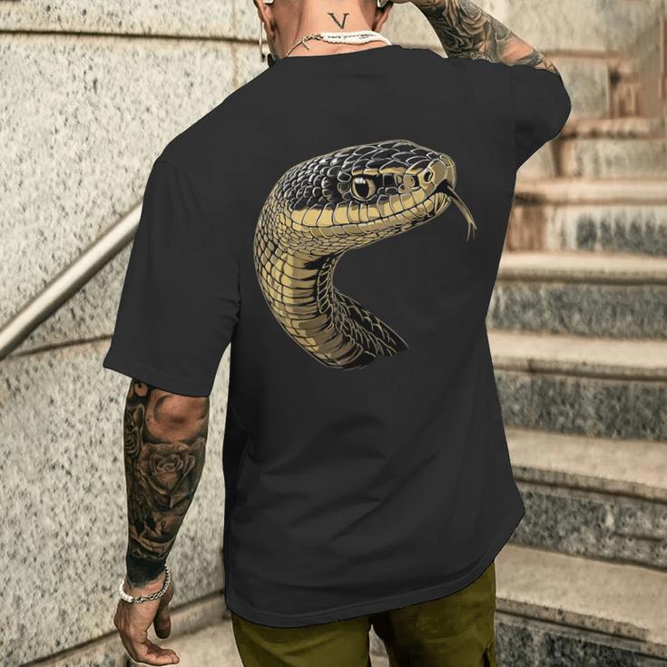 ヘビ パイソン コブラ マンバ ガラガラヘビ かわいいヘビ メンズTシャツ バックプリント 彼への贈り物