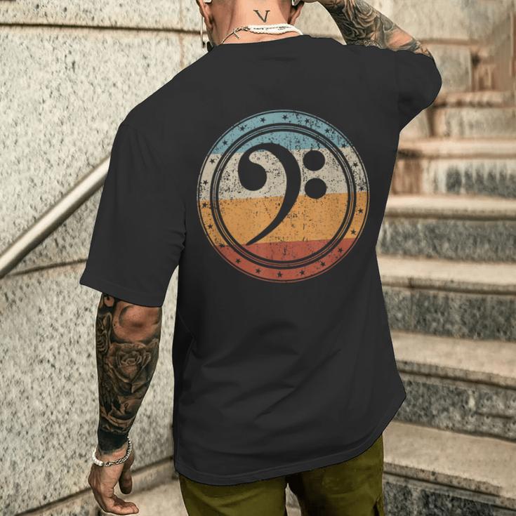 ヘ音記号 Bass Clef Bassoholic ベースギタープレーヤーのベーシストのコレクターのためのギフトbass メンズTシャツ バックプリント 彼への贈り物