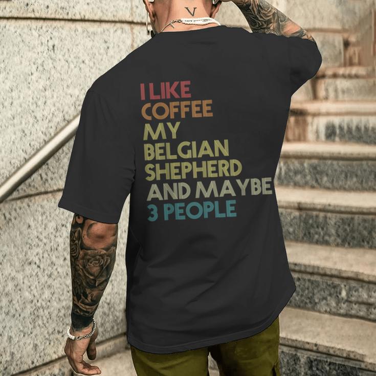 ベルジアンシェパード ベルジアンシェパード ドッグ コーヒー ビンテージ レトロ メンズTシャツ バックプリント 彼への贈り物