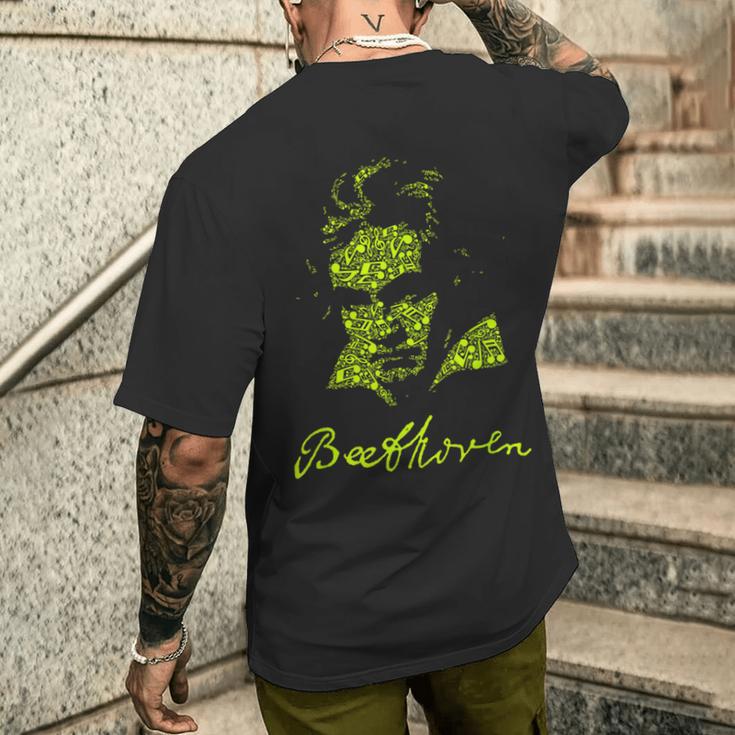 ベートーヴェン ドイツ 作曲家 クラシック楽譜 メンズTシャツ バックプリント 彼への贈り物