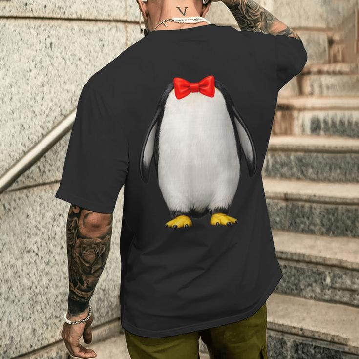 ペンギン コスチューム かわいい 蝶ネクタイ おもしろい 動物 ハロウィン 男性 子供 メンズTシャツ バックプリント 彼への贈り物