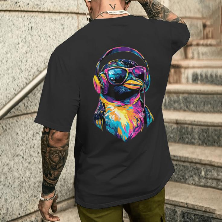 ペンギン皇帝ペンギン小人ペンギン愛かわいいペンギン メンズTシャツ バックプリント 彼への贈り物