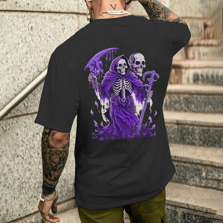 ホラー 死神とオカルト ゴシック メンズTシャツ バックプリント 彼への贈り物