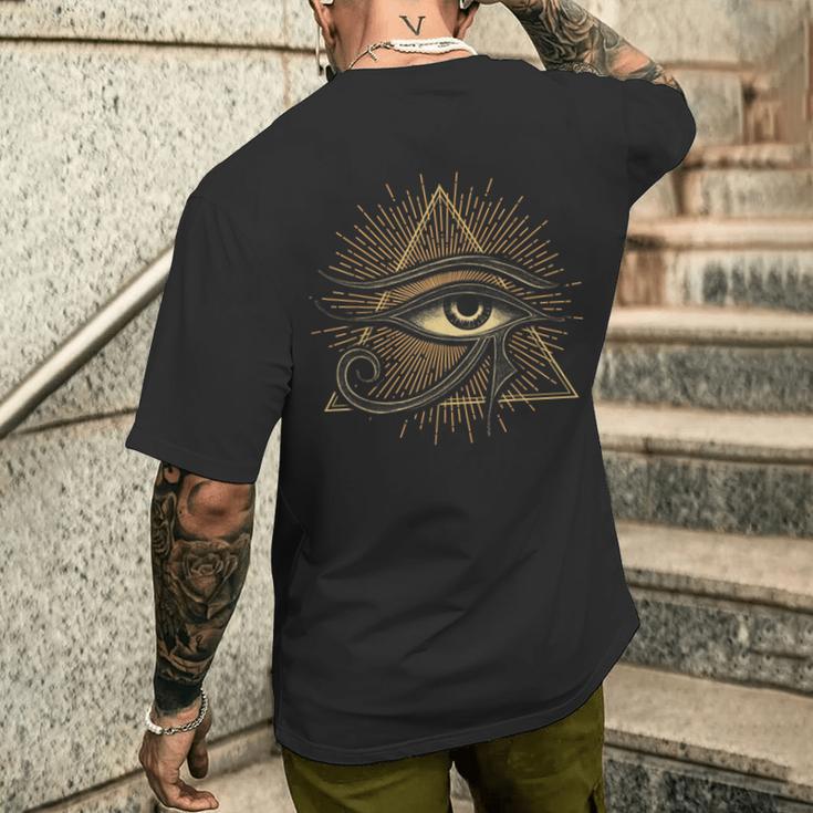 ホルスの目 エジプトのシンボル 古代エジプト神話 メンズTシャツ バックプリント 彼への贈り物