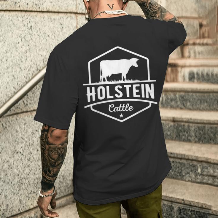 ホルスタイン牛-農家向けホルスタイン牛 メンズTシャツ バックプリント 彼への贈り物