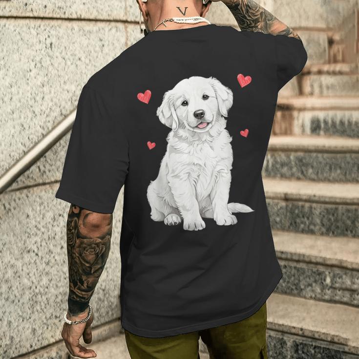 ホワイトゴールデンレトリバー ホワイトイングリッシュクリーム ゴールデンレトリバー メンズTシャツ バックプリント 彼への贈り物