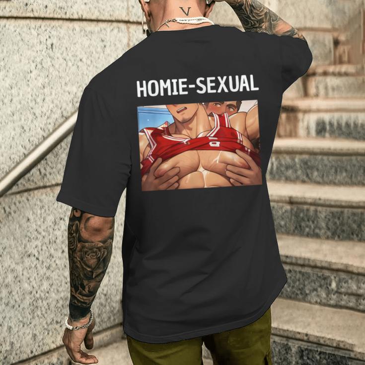 ホーミー ゲイ Irl ブロミーム 筋肉 バラ アニメ セクシー マンガ コミック メンズTシャツ バックプリント 彼への贈り物