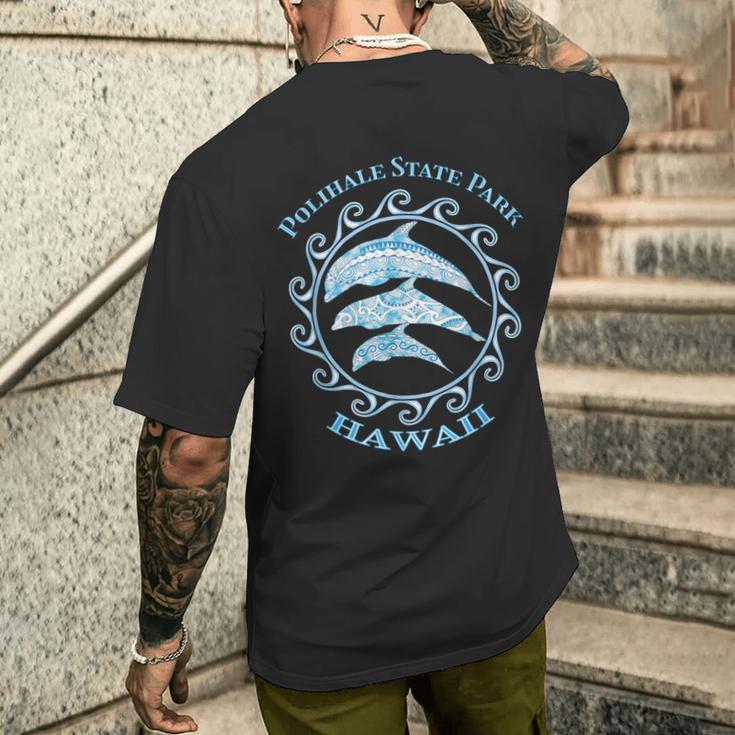 ポリハレ州立大学公園 ハワイ部族 イルカ 海の動物 メンズTシャツ バックプリント 彼への贈り物