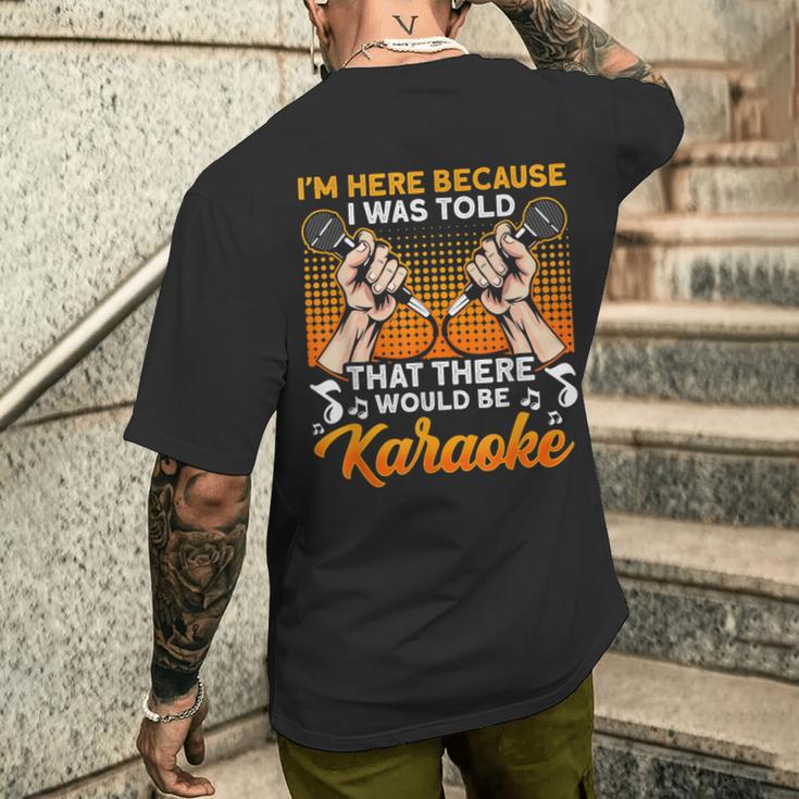 マイク カラオケ 歌い手 歌う 音楽 おもしろ カラオケ メンズTシャツ バックプリント 彼への贈り物