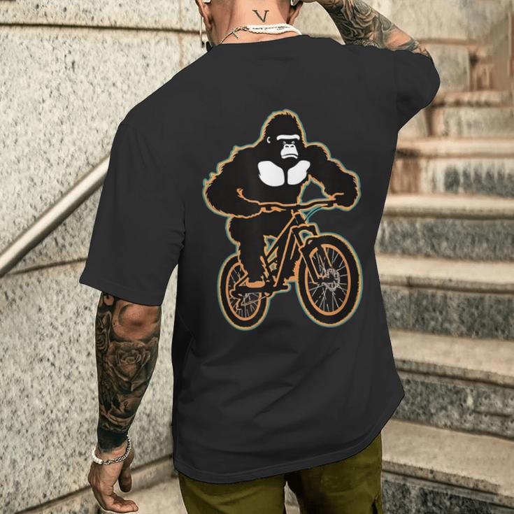 マウンテンバイク ゴリラ ダウンヒル ライダー Mtb メンズTシャツ バックプリント 彼への贈り物