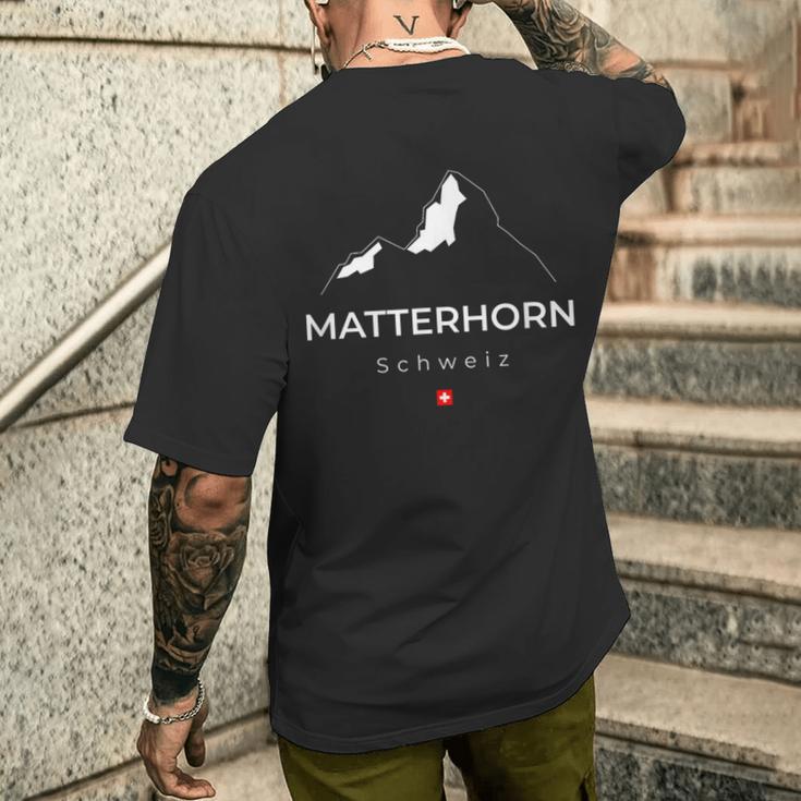 マッターホルン スイス 登山 ハイキング メンズTシャツ バックプリント 彼への贈り物