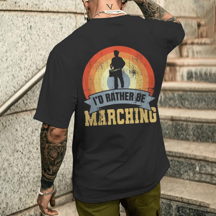 マーチングクォーツドラム ラバー スネアドラム メンズTシャツ バックプリント 彼への贈り物