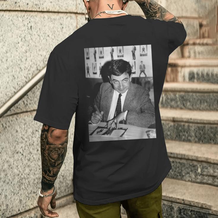 ミスター・ビーン・ローワン・アトキンソンサインサインセッション1991 メンズTシャツ バックプリント 彼への贈り物