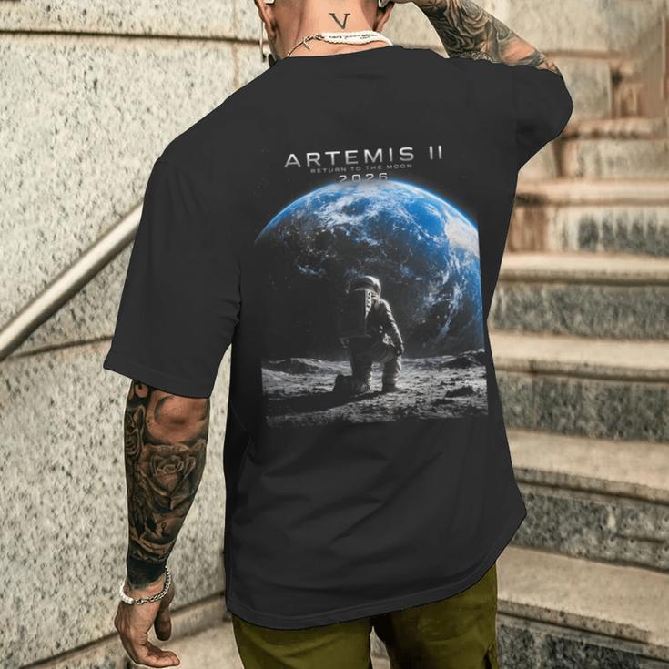 ミッション・トゥ・ザ・ムーン 宇宙飛行士アルテミス 2026 ロケットアルテミス2 メンズTシャツ バックプリント 彼への贈り物