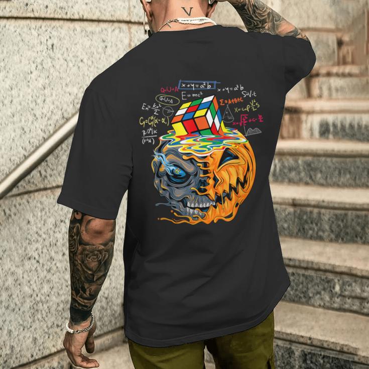 メルティングキューブ 面白い ルービック ルビックス ルービックス プレイヤー キューブ ハロウィン メンズTシャツ バックプリント 彼への贈り物