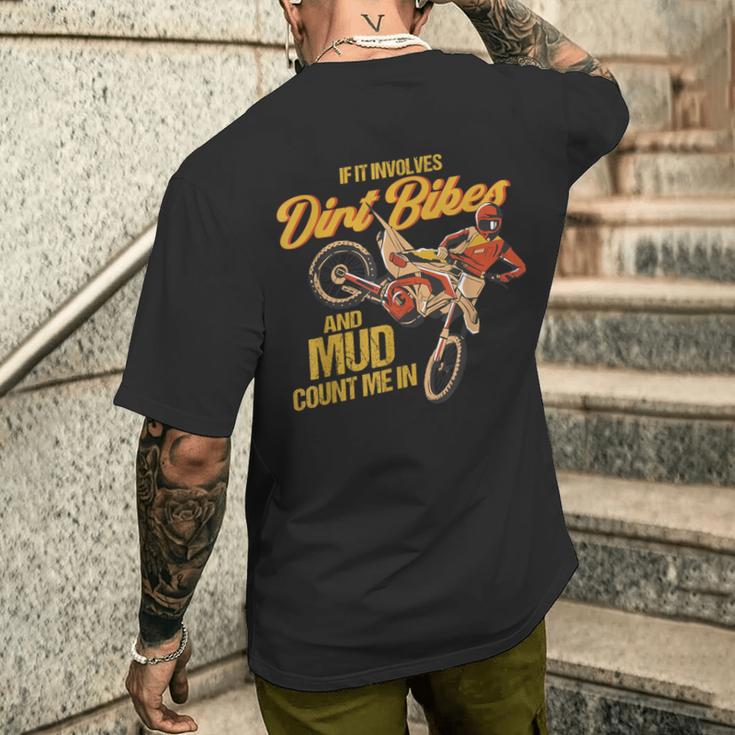 モトクロスバイカー、オートバイ、ダートバイク、スーパーモト。 メンズTシャツ バックプリント 彼への贈り物