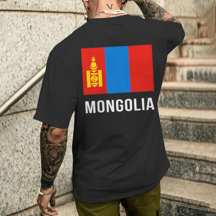 モンゴル モンゴル国旗 メンズTシャツ バックプリント 彼への贈り物