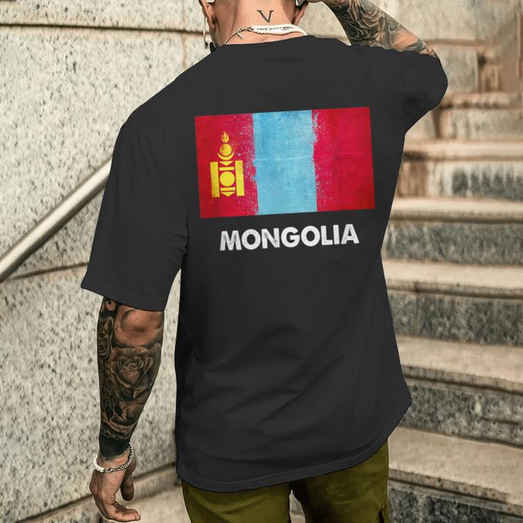 モンゴル国旗tシャツ メンズTシャツ バックプリント 彼への贈り物