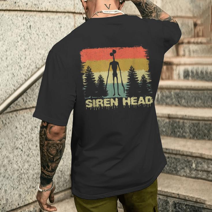 モンスター神話 サイレンヘッド ミステリアスクリーチャー 不気味なハロウィン メンズTシャツ バックプリント 彼への贈り物