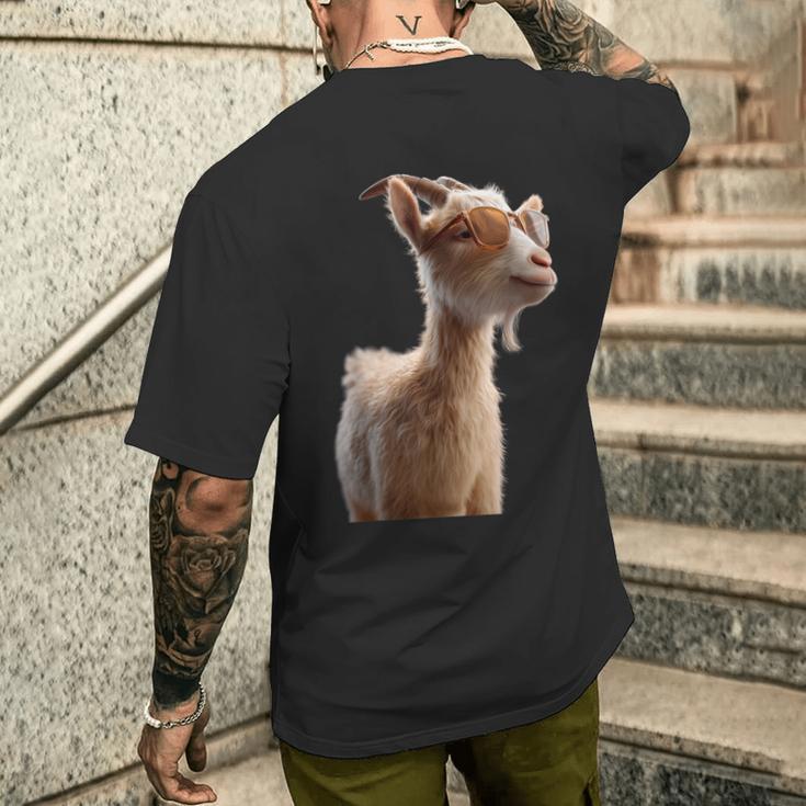 ヤギ 家畜ヤギ 野生ヤギ アイベックス ヤギ 甘味ヤギ メンズTシャツ バックプリント 彼への贈り物