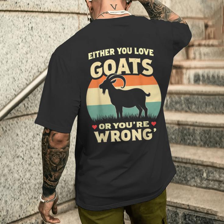 ヤギ愛好家 農家 ヤギの所有者 面白いヤギ メンズTシャツ バックプリント 彼への贈り物