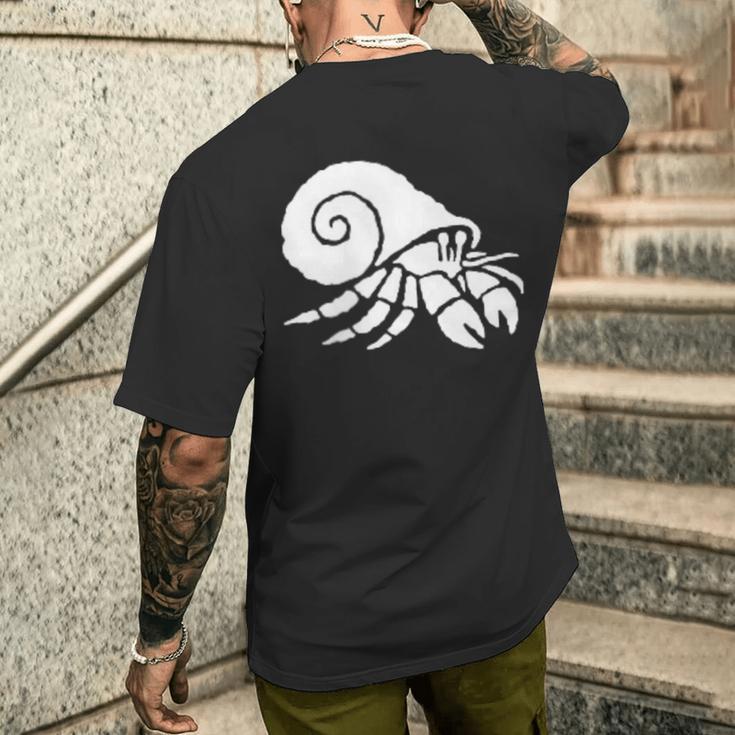 ヤドカリ ミニマリスト 白黒 メンズTシャツ バックプリント 彼への贈り物