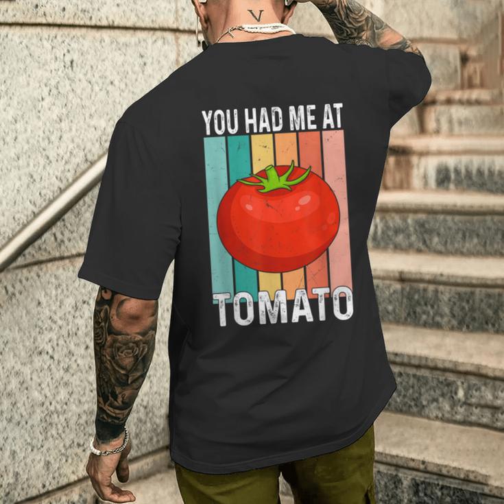 ユー・ハド・ミー・アット・トマト メンズTシャツ バックプリント 彼への贈り物