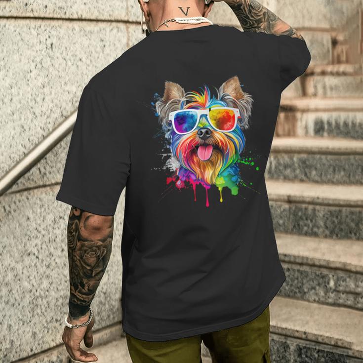 ヨークシャーテリア 犬好き ヨーキーマム メンズTシャツ バックプリント 彼への贈り物
