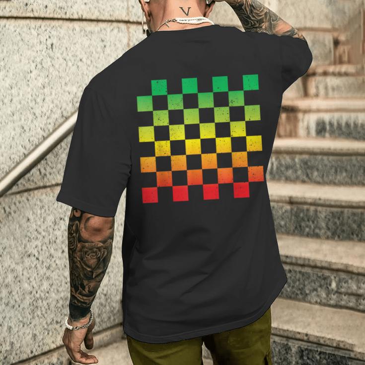 ラスタファリtシャツ ヴィンテージ ラスタレゲエ ジャマイカ 市松模様 メンズTシャツ バックプリント 彼への贈り物