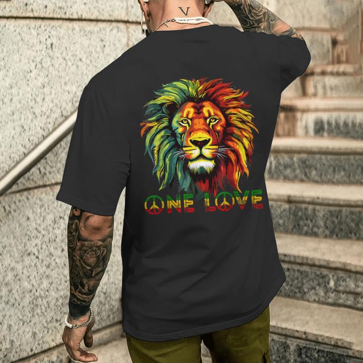ラスタファリアンルーツ ラスタプライド ラスタファリ ラスタレゲエ ライオン メンズTシャツ バックプリント 彼への贈り物