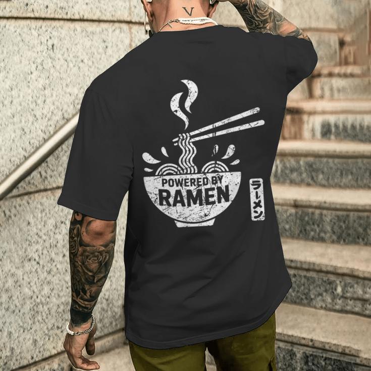 ラーメン 日本麺好き 食文化デザイン メンズTシャツ バックプリント 彼への贈り物