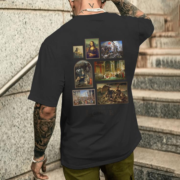 ルーヴル美術館の有名な絵画 パリ フランス メンズTシャツ バックプリント 彼への贈り物