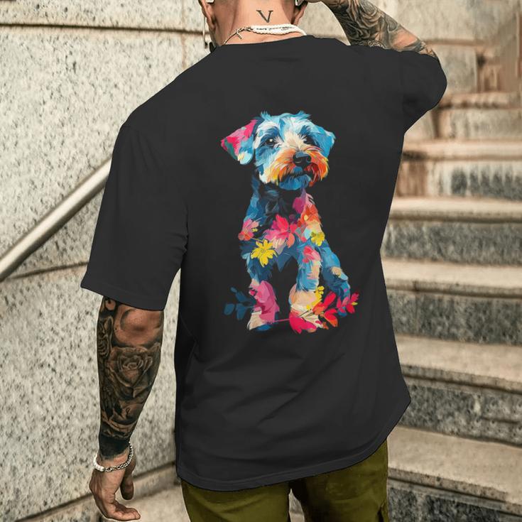 レイクランドテリア 犬 グラフィック ペットアート レイクランドテリア メンズTシャツ バックプリント 彼への贈り物