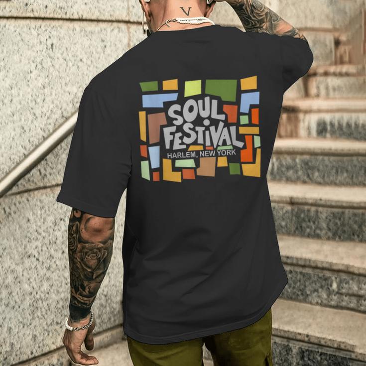 レトロ'70年代ソウルフェスティバルハーレムニューヨーク メンズTシャツ バックプリント 彼への贈り物