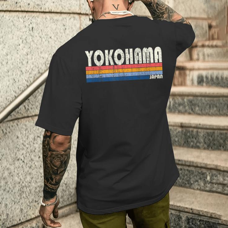 レトロ ヴィンテージ 70年代80年代風 横浜 日本 メンズTシャツ バックプリント 彼への贈り物