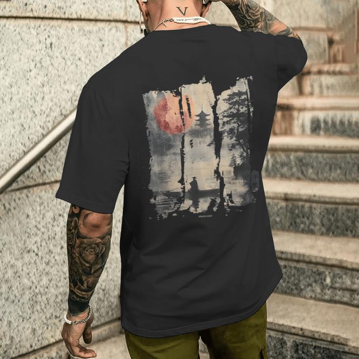 レトロ ヴェイパーウェーブ 原宿 80年代 90年代 日本 浮遊する 世界 メンズTシャツ バックプリント 彼への贈り物