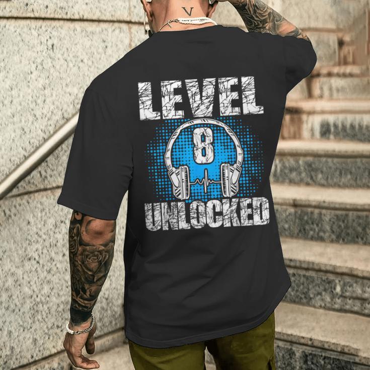 レベル8 アンロック バースデー 8歳 ゲーマー メンズTシャツ バックプリント 彼への贈り物