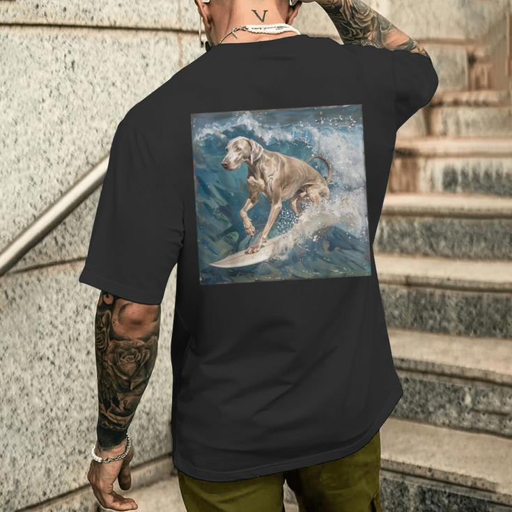 ワイマラナー犬 ワイマラナー メンズTシャツ バックプリント 彼への贈り物