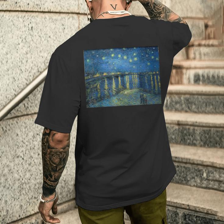 ヴィンセントファンゴッホローヌの星空 メンズTシャツ バックプリント 彼への贈り物
