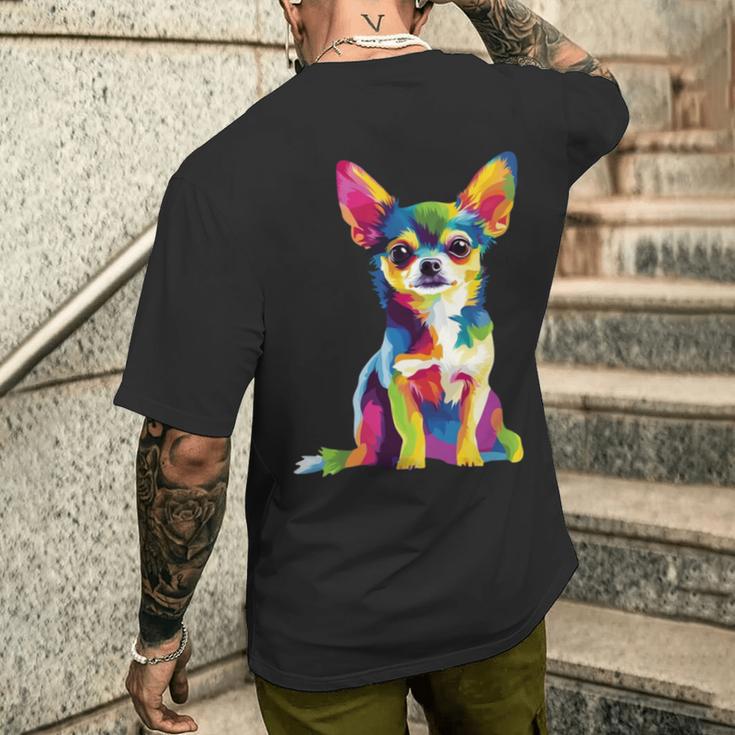 ヴィンテージ レトロ チワワ 犬 かわいい グルービー 犬 長袖tシャツ メンズTシャツ バックプリント 彼への贈り物