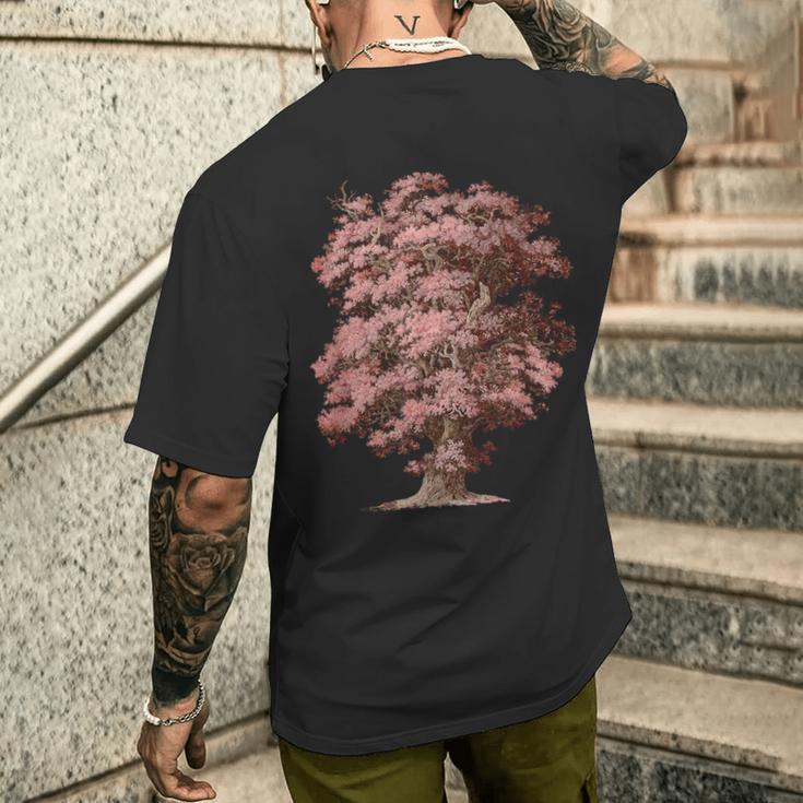 ヴィンテージ 自然 樫の木。木 ナチュラル オーク 木 森の男 メンズTシャツ バックプリント 彼への贈り物