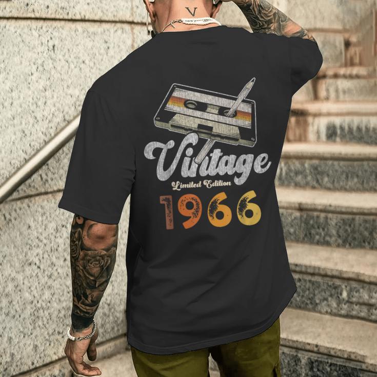 ヴィンテージ1966 カセット・ペンシル 60歳の誕生日 メンズTシャツ バックプリント 彼への贈り物