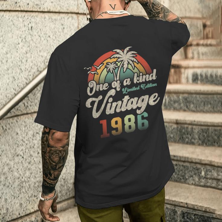 ヴィンテージ1986バースデー40年パームツリー メンズTシャツ バックプリント 彼への贈り物