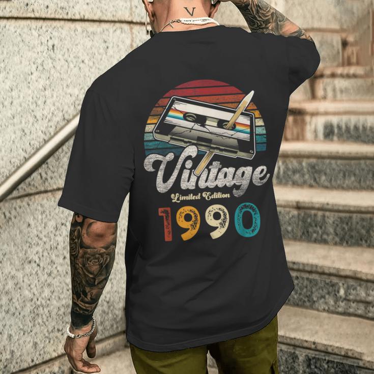ヴィンテージ1990バースデー36年カセットペンシル メンズTシャツ バックプリント 彼への贈り物