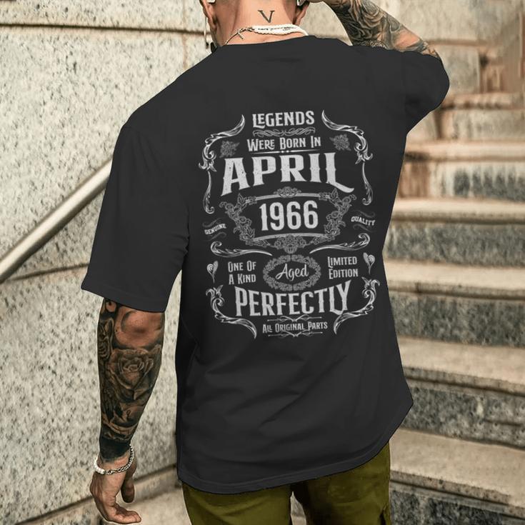 ヴィンテージ60歳の誕生日レジェンドは1966年4月に誕生しました。 長袖tシャツ メンズTシャツ バックプリント 彼への贈り物