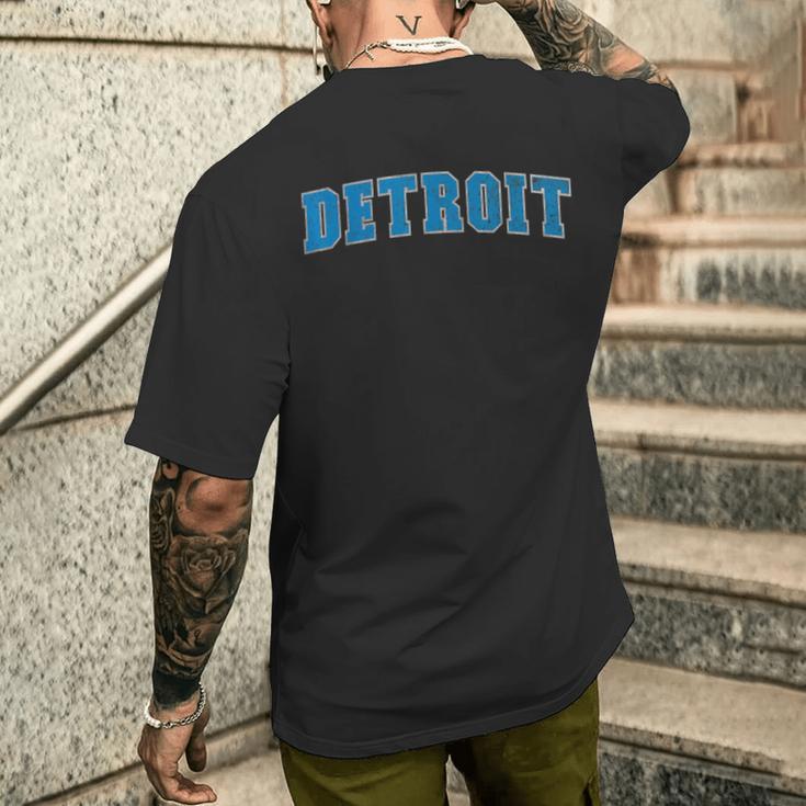 ヴィンテージデトロイトメンズデトロイトレディースレトロブルーtシャツ デトロイト メンズTシャツ バックプリント 彼への贈り物