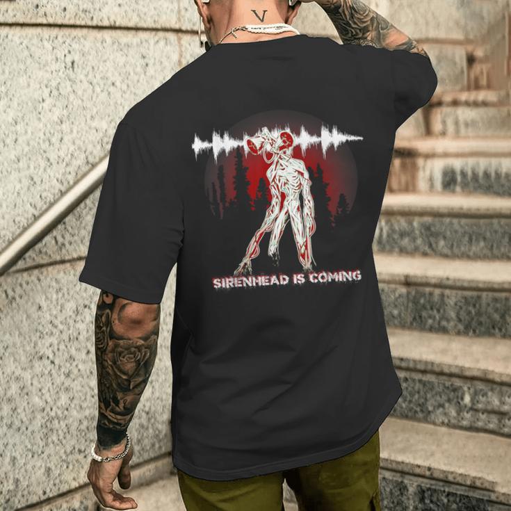不気味なクリーチャーサイレンヘッド メンズTシャツ バックプリント 彼への贈り物