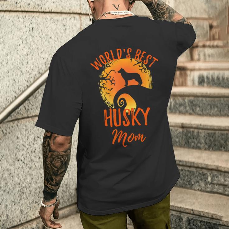 世界最高のハスキーママ 風変わりなシベリアンハスキーママ メンズTシャツ バックプリント 彼への贈り物