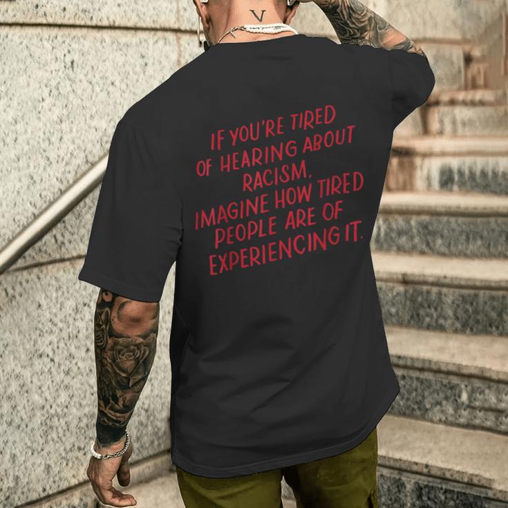 人種差別に反対する言葉を聞き飽きたら メンズTシャツ バックプリント 彼への贈り物