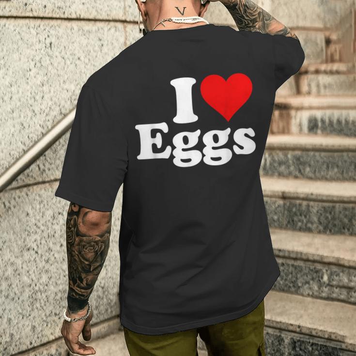 卵が大好き I ハートの卵 メンズTシャツ バックプリント 彼への贈り物